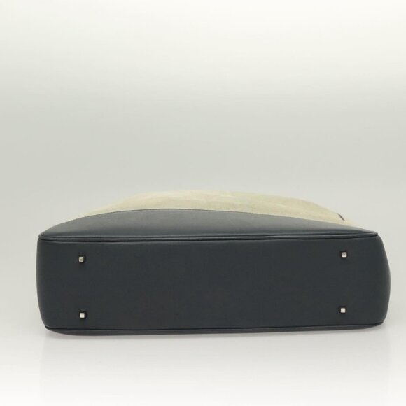 LOEWE Hand Bag Suede Leather Gray Silver Auth - Picture 6 of 16